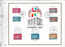 Feuillet  N° 96 Europa . 1969 Du Catalogue CEF   7  Timbres 0,40 - 0,70 - 0,40-0,70 - 1,00- 0,40-0,70   26.4.1969 - 1960-1969