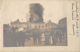 CPA 14 TROUVILLE CARTE PHOTO DE L'INCENDIE DU CASINO EN 1903 - Trouville