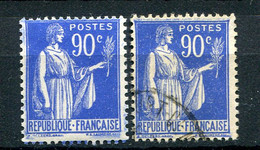 24729 FRANCE N°368**/° 90c. Outremer Type Paix : Défaut D'éssuyage En Bas + Normal  1938  TB - Nuovi