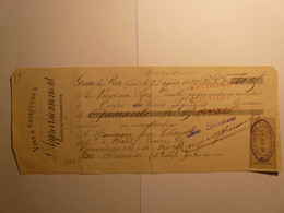 MANDAT LETTRE DE CHANGE CHEQUE De 1888 - GROS DU ROI VINS ET SPIRITUEUX L'APPROVISIONNEMENT  - TAMPONS ET TIMBRES - Bills Of Exchange