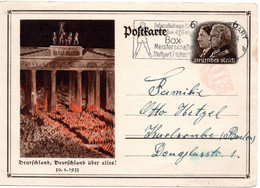 56887 - Deutsches Reich - 1934 - 6Pfg Machtergreifung GASoKte STUTTGART - ... BOXMEISTERSCHAFTEN ... -> Karlsruhe - Cartas & Documentos