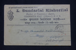 INDE - Enveloppe De Chandpur Siau Pour Chomu En 1940 Avec Cachet De Taxe, Affranchissement Au Verso - L 139361 - 1936-47 Koning George VI