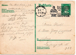 56894 - Deutsches Reich - 1927 - 5Pfg Schiller GAKte MUENCHEN - ... DAS BAYERISCHE HANDWERK -> Erding - Lettres & Documents