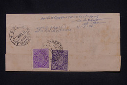 INDE /TRAVANCORE - Affranchissement Au Verso D'une Lettre De Nagercoil En Recommandé En 1911 - L 139365 - Travancore