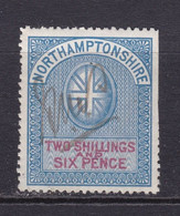 GB Fiscal/ Revenue Stamp.  Northamptonshire 2/6d  Green And Carmine Barefoot 21 - Fiscaux