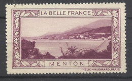 France  Vignette HV  La Belle France     Menton         Neuf ( * ) B/TB Voir Scans  Soldes ! ! ! - Tourisme (Vignettes)