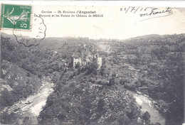 CPA - Argentat - La Maronne Et Les Ruines Du Château De Merle - Argentat