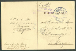 C.P. Expédiée Du CAMP De ZEIST 2-VI-1915 (exp. Firmin TALON 2è Régimetn De Ligne  Au Camp Nr.1) + Griffe PORT VRIJ FRANC - Krijgsgevangenen