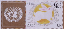 ONU - UNITED NATIONS 2023 - NATIONS UNIES - NEUF** 1TD - LUNAR YEAR OF THE RABBIT - ANNEE LUNAIRE DU LAPIN - MNH - Unused Stamps