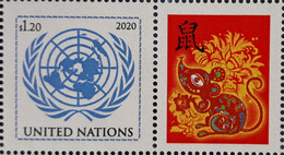 UNITED NATIONS 2020 - NATIONS UNIES - ONU - LUNAR YEAR OF THE RAT - ANNEE LUNAIRE DU RAT- NEUF** MNH - Ungebraucht