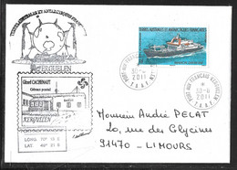 25 -Y&T 520 Marion Dufresne Du 30.8.2011 KERGUELEN Sur Pli Relève Des Gérants Postaux 61ème Et 62ème Missions - Covers & Documents