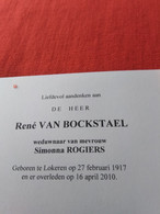 Doodsprentje René Van Bockstael / Lokeren 27/2/1917 - 16/4/2010 ( Simonna Rogiers ) - Godsdienst & Esoterisme