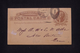 ETATS UNIS - Entier Postal Avec Repiquage Au Dos De New Haven , Voyagé En 1886 - L 139385 - ...-1900