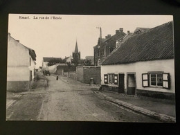 EMAEL » LA RUE DE L’ÉCOLE «  PANORAMA,ANIMÉE,ATTELAGE. - Bassenge