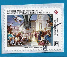 2021 - ITALIA - ORDINE MILITARE E RELIGIOSO DI SANTO STEFANO PAPA E MARTIRE - USATO SU FRAMMENTO - 2021-...: Oblitérés