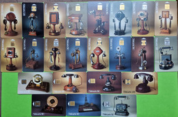 Lot Série Des 23 Cartes Téléphonique De France - VIDE - Télécarte Cabine Téléphone - Histoire COMBINES De TÉLÉPHONE 1998 - Telefoon