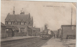 Seine  Maritime : MAROMME , Prés  Rouen : La  Gare - Train - Maromme