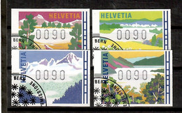 Schweiz / Helvetia 1996  Mi.Nr. ATM 7-10 , Landschaften - Gestempelt / Fine Used / (o) - Francobolli Da Distributore