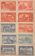 Erinnophilie - 10 Timbres / Vignettes Exposition Universelle Paris 1900 Collés Sur CPA - Asie Russe, Transvaal, Cambodge - Turismo (Viñetas)