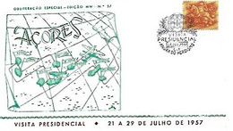 Portugal & FDC Presidential Visit, Açores, Santa Cruz Da Graciosa 1957 (7979A) - Azores