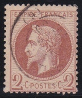 France   .   Y&T   .    26  (2 Scans)    .     O    .   Oblitéré - 1863-1870 Napoleon III With Laurels