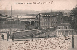 Verviers - La Gare - BELGIQUE -  Tres Animé - Tram - Tramway - Carte Postale Ancienne - Verviers