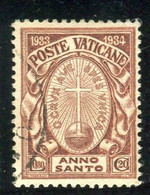 VATICANO 1933 ANNO SANTO 80+20 C. USATO - Used Stamps