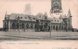 Saint Ghislain - Vue Exterieur De La Gare - Edit Bazar - BELGIQUE - Carte Postale Ancienne - Saint-Ghislain
