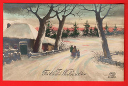 VAY-27  Fröhliche Weihnachten Joyeux Noël Circulé 1927 - Autres & Non Classés