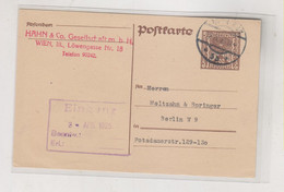 AUSTRIA  1925 WIEN Postal Stationery To Germany - Lettres & Documents