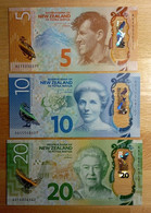 New Zealand 5+10+20 Dollars 2015 UNC Lot3x Polymer - Nouvelle-Zélande