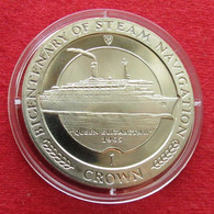 Isle Of Man 1 Crown 1988 Ship Elizabeth II - Isle Of Man