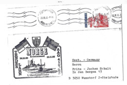 1. Ubootsgeschwader Tender Lahn.Expédié De Kristiansand  à Wunstorf (Allemagne) - Lettres & Documents