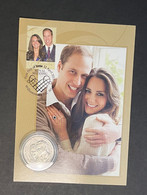 (1 Oø 34) Australian Royal Wedding 2011 MAXICARD With 20 Cents - Royal Wedding Coin 2011 - 20 Cents