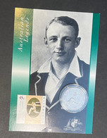 (1 Oø 34) Australian Donal Bradman 1997 MAXICARD  X 2 With 20 Cents - Bradman Coin X 2 (1 Card Missing P/m !) - 20 Cents