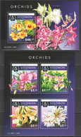 LS482 2015 SOLOMON ISLANDS ORCHIDS PLANTS FLOWERS #3401-05 1KB+1BL MNH - Orchidee
