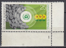 BRD  774, Postfrisch **, Eckrand Unten  Rechts Mit Formnummer "1", Umweltschutz, 1973 - Ungebraucht