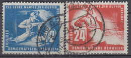 DDR  273-274, Gestempelt, Mansfelder Kupferschieferbergbau, 1950 - Gebraucht