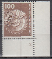 BRD  854, Eckrand Unten Rechts Mit Formnummer "2", Postfrisch **, Industrie Und Technik, 1975 - Ungebraucht