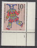 BRD  650, Eckrand Unten Rechts Mit Formnummer "1", Postfrisch **, Wohlfahrt: Marionetten, 1970 - Ungebraucht