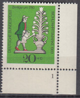 BRD  605, Eckrand Unten Rechts Mit Formnummer "1", Postfrisch **, Wohlfahrt: Zinnfiguren, 1969 - Ungebraucht