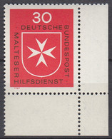 BRD  600, Eckrand Unten Rechts Mit Formnummer "-", Postfrisch **, Malteser, 1969 - Ungebraucht