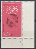 BRD  564, Eckrand Unten Rechts Mit Formnummer "4", Postfrisch **, Olympische Sommerspiele Mexico, 1968 - Unused Stamps