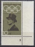 BRD  561, Eckrand Unten Rechts Mit Formnummer "3", Postfrisch **, Olympische Sommerspiele Mexico, 1968 - Unused Stamps