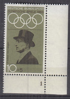BRD  561, Eckrand Unten Rechts Mit Formnummer "1", Postfrisch **, Olympische Sommerspiele Mexico, 1968 - Unused Stamps
