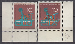 BRD  546, Eckrand Unten Links Und Rechts Mit Formnummer "-", Postfrisch **, Technik Und Wissenschaft, 1968 - Unused Stamps