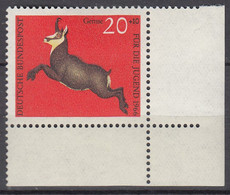 BRD  512, Eckrand Unten Rechts Mit Formnummer "-", Postfrisch **, Jugend: Hochwild, 1966 - Unused Stamps