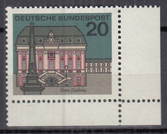 BRD  424, Eckrand Unten Rechts Mit Formnummer "-", Postfrisch **, Bonn, 1964 - Unused Stamps