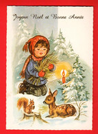 VAZ-06  Joyeux Noël Et Bonne Année. Enfants écureuil Et Biche.  GF Circulé 1981 - Sonstige & Ohne Zuordnung