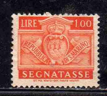 REPUBBLICA DI SAN MARINO 1945 SEGNATASSE POSTAGE DUE TASSE TAXE LIRE 1  (1,00) MNH - Postage Due
